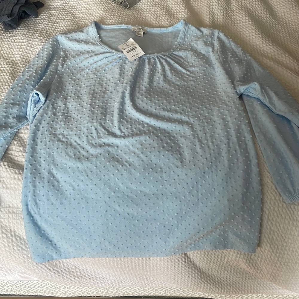 Jcrew Factory dotted cotton 3/4 sleeve new with tags